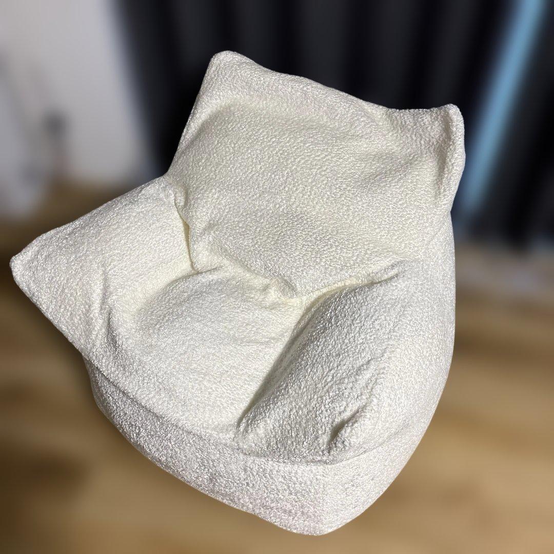 ブークレホワイト ビーズソファ 1人用ソファ