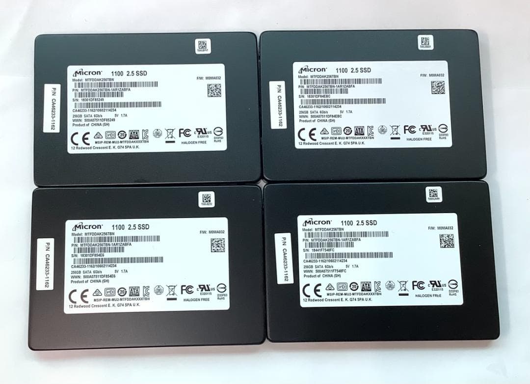 ②-W865-Micron SATA 256GB 2.5インチ SSD 4点