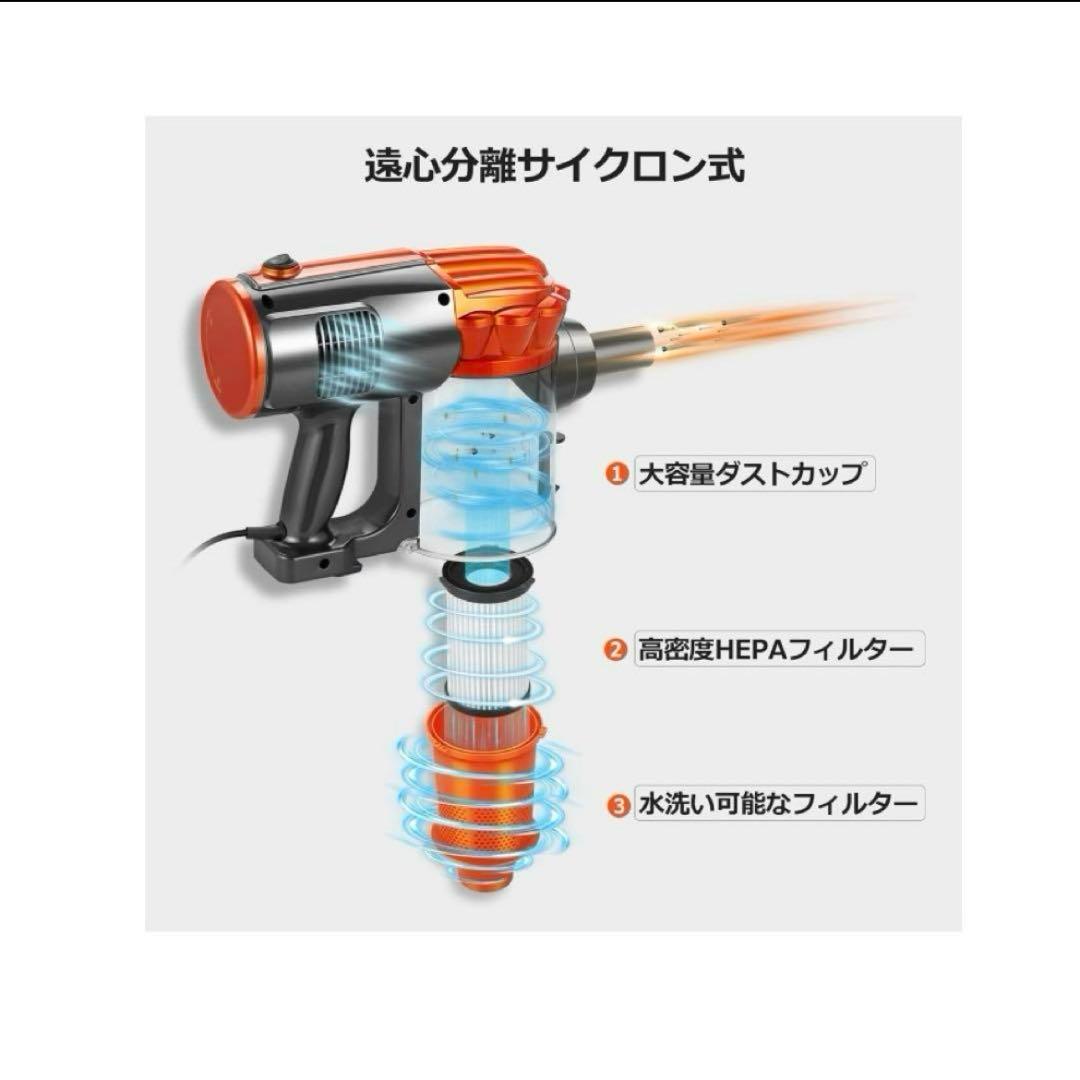 新品 掃除機 V600 サイクロン 600W ハイパワー スティッククリーナー