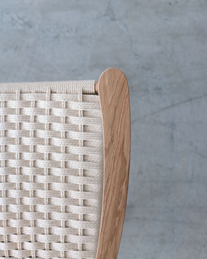 ミント　ペーパーコード 肘付きチェア　オーク材