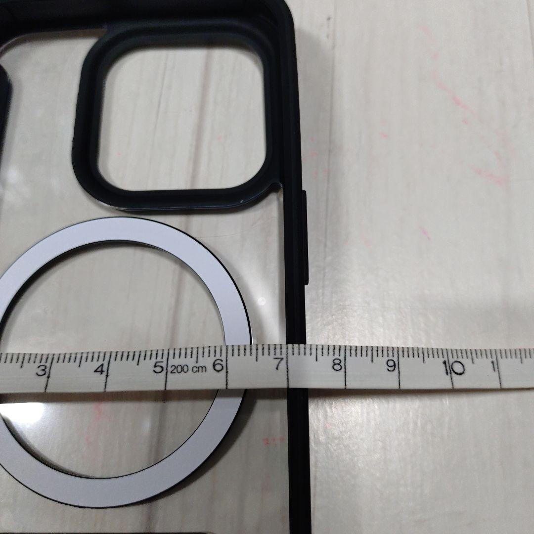 iPhone15 スマホケース クリア 手帳型　ブラック