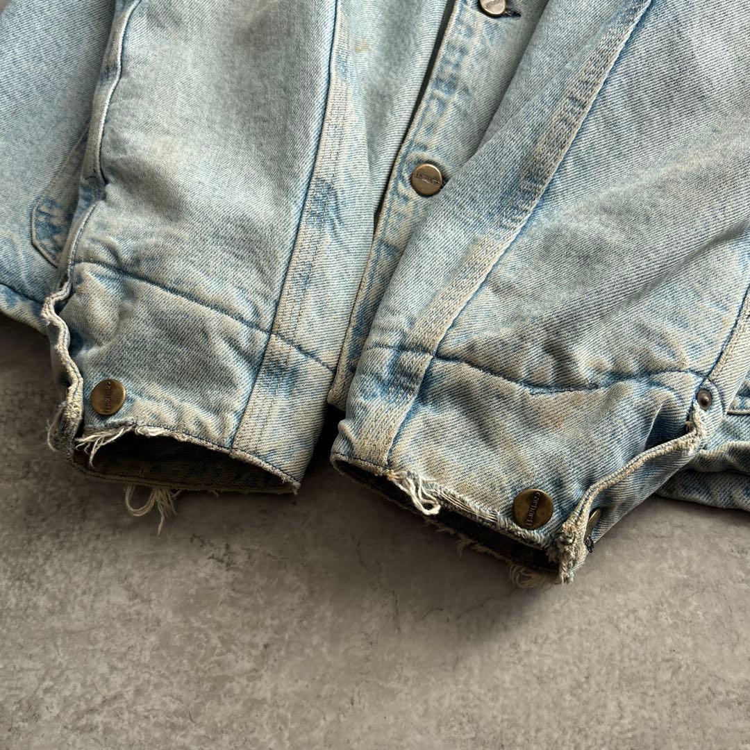 90's/USA製/carhartt【L】デニム チョアコート 襟コーデュロイ