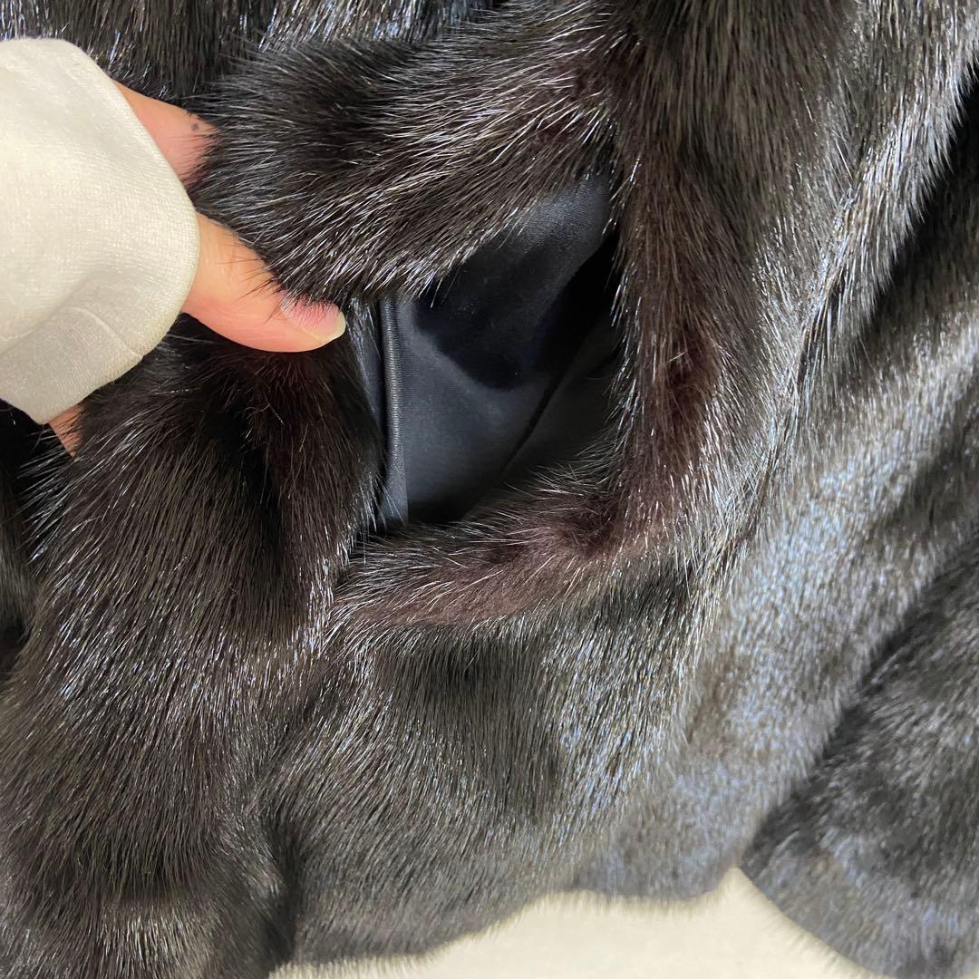 美品⭐️岐阜毛被　GIFUMOUHI リアルファーコート　ブラック