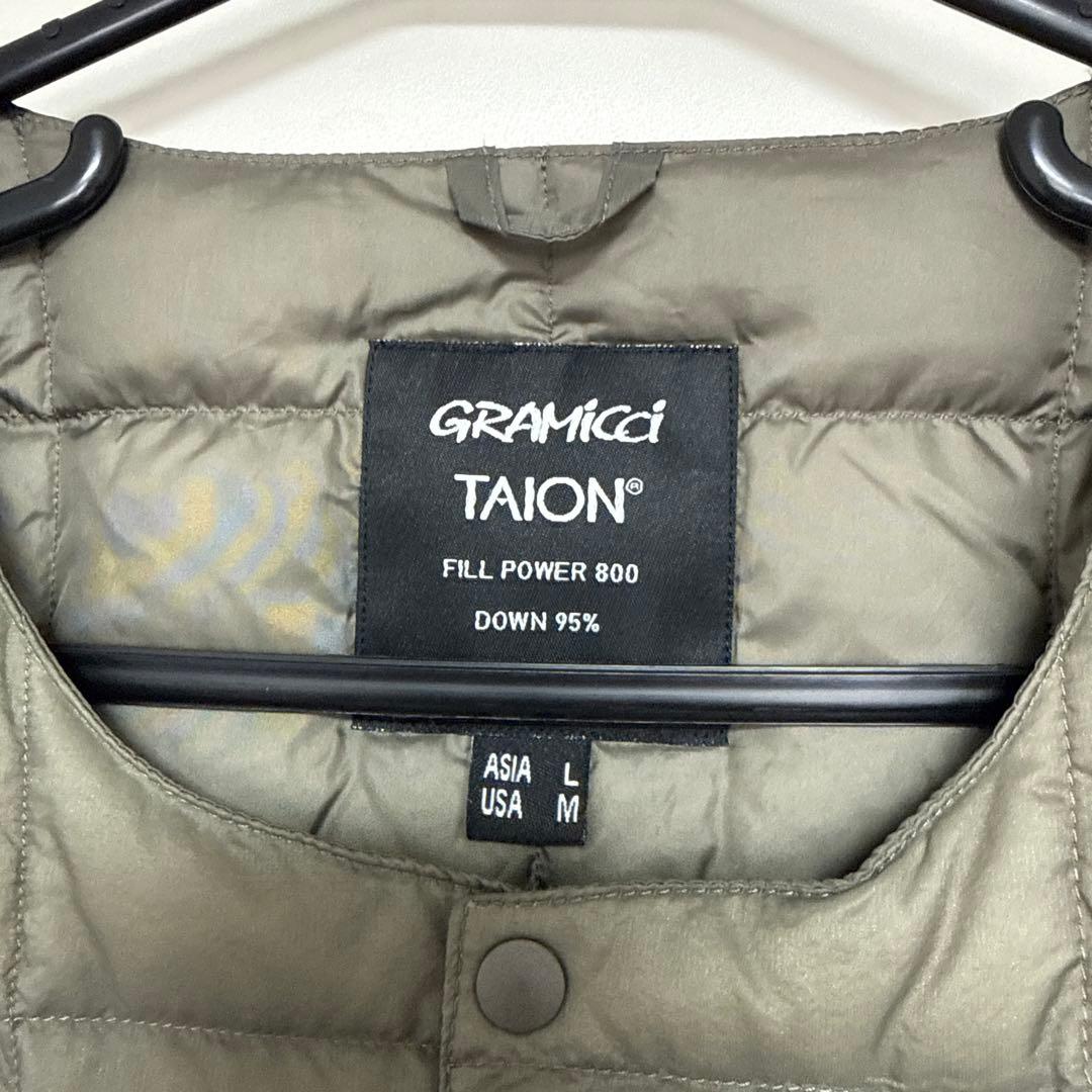 GRAMICCI TAION ダウンベスト Lストーングレー