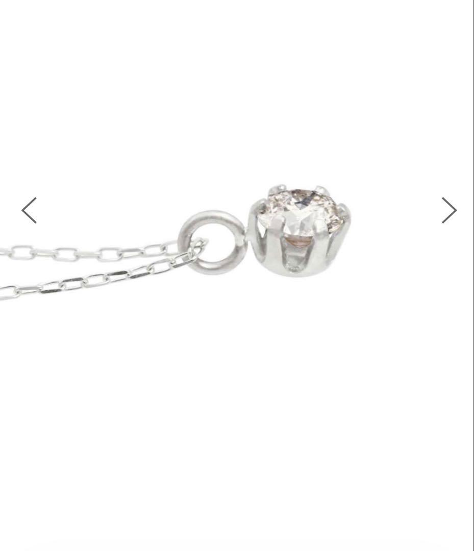 み*ー様 PT 天然ダイヤモンド 0.1ct 6本爪 プラチナネックレス