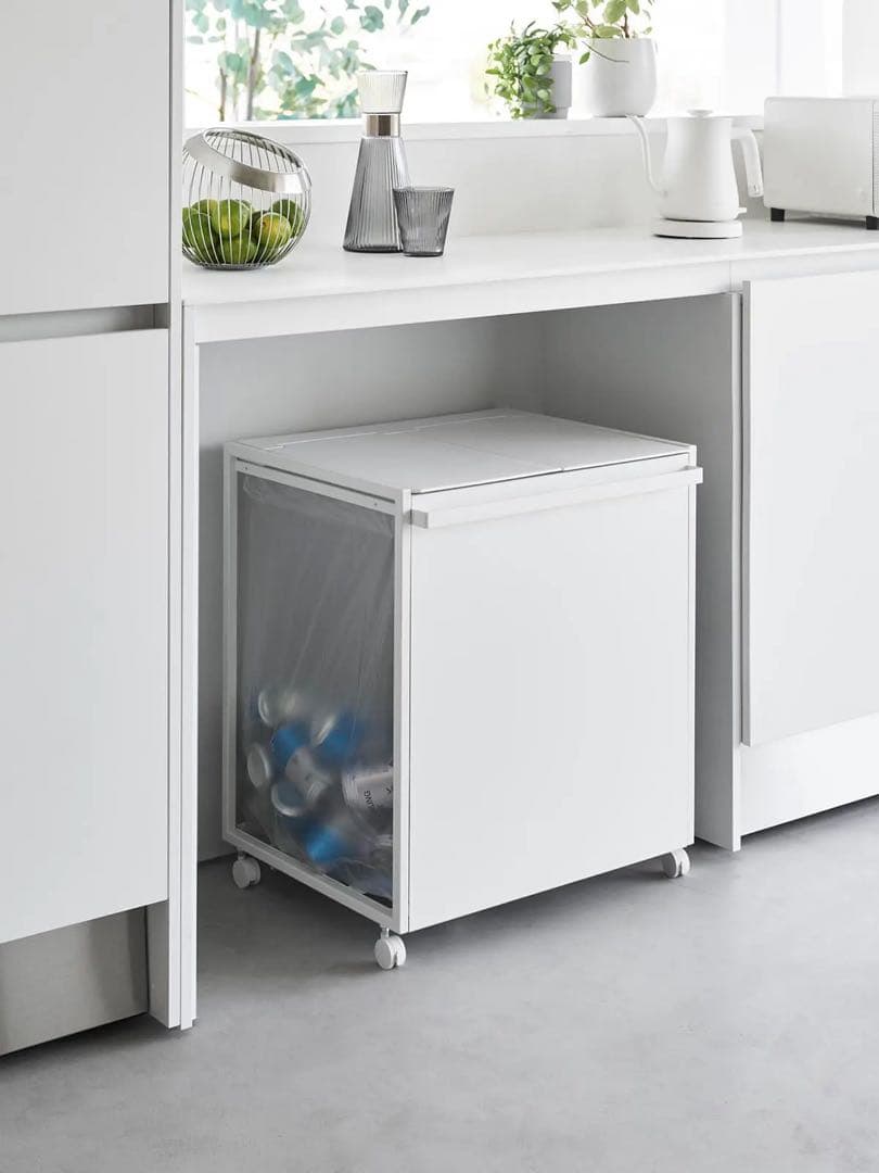 【組立済み、新品未使用】蓋付き目隠し分別ダストワゴン タワー 45L 2分別