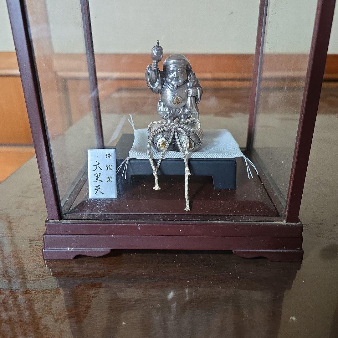 純銀製　大黒天　置物　縁起物