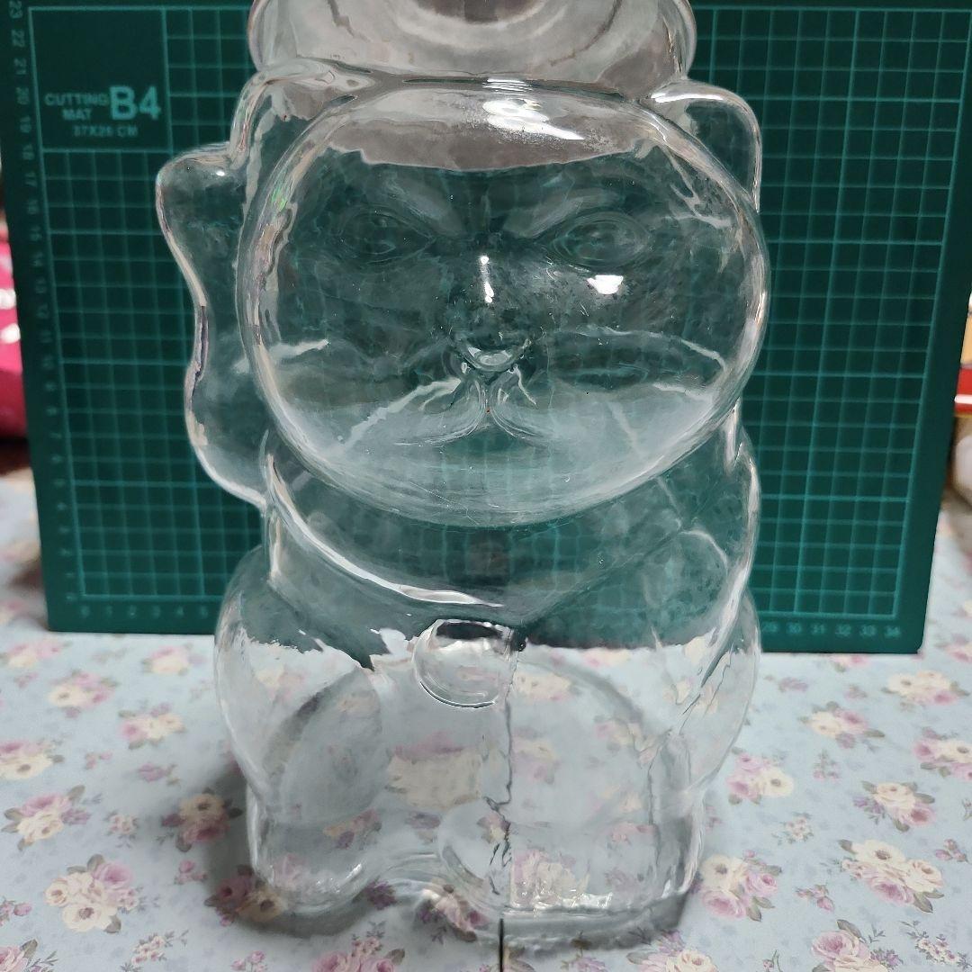 かもめ　アンティーク ガラス製 招き猫型 駄菓子瓶