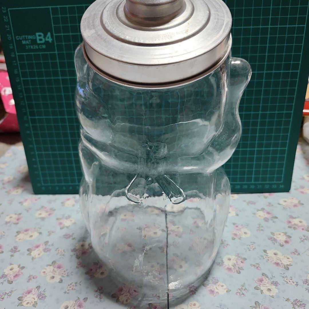 かもめ　アンティーク ガラス製 招き猫型 駄菓子瓶