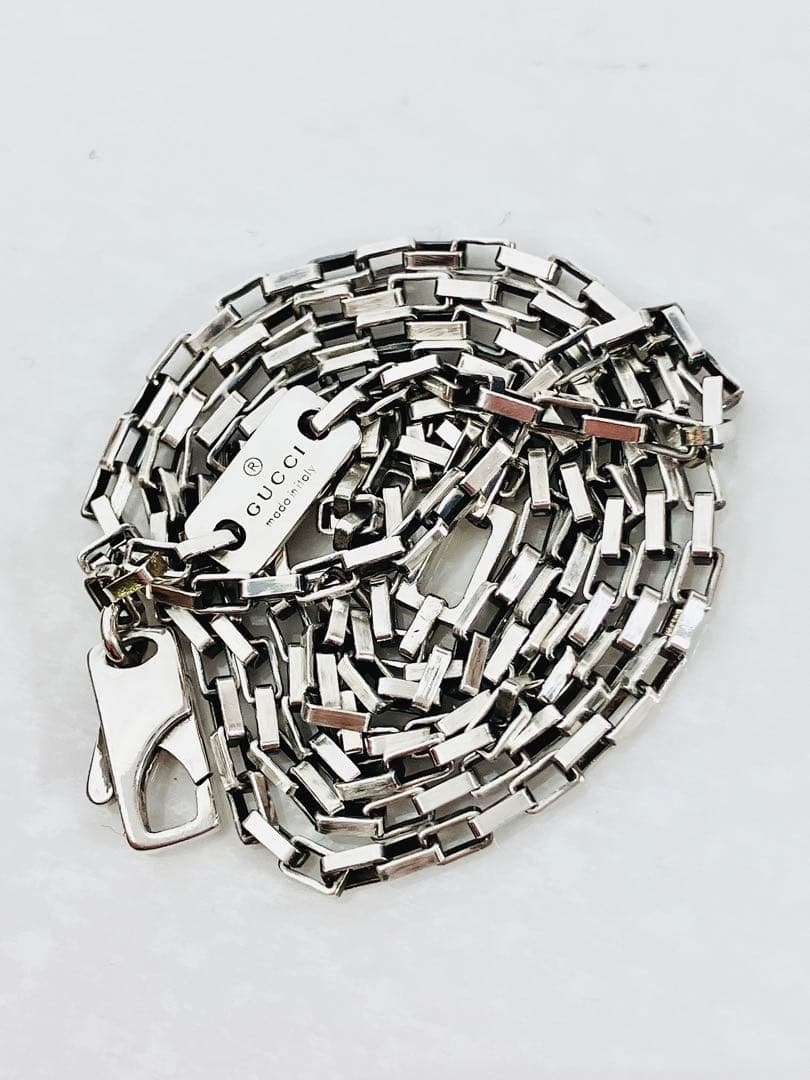 【超美品！送無】GUCCI ボストン チェーン ネックレス シルバー925