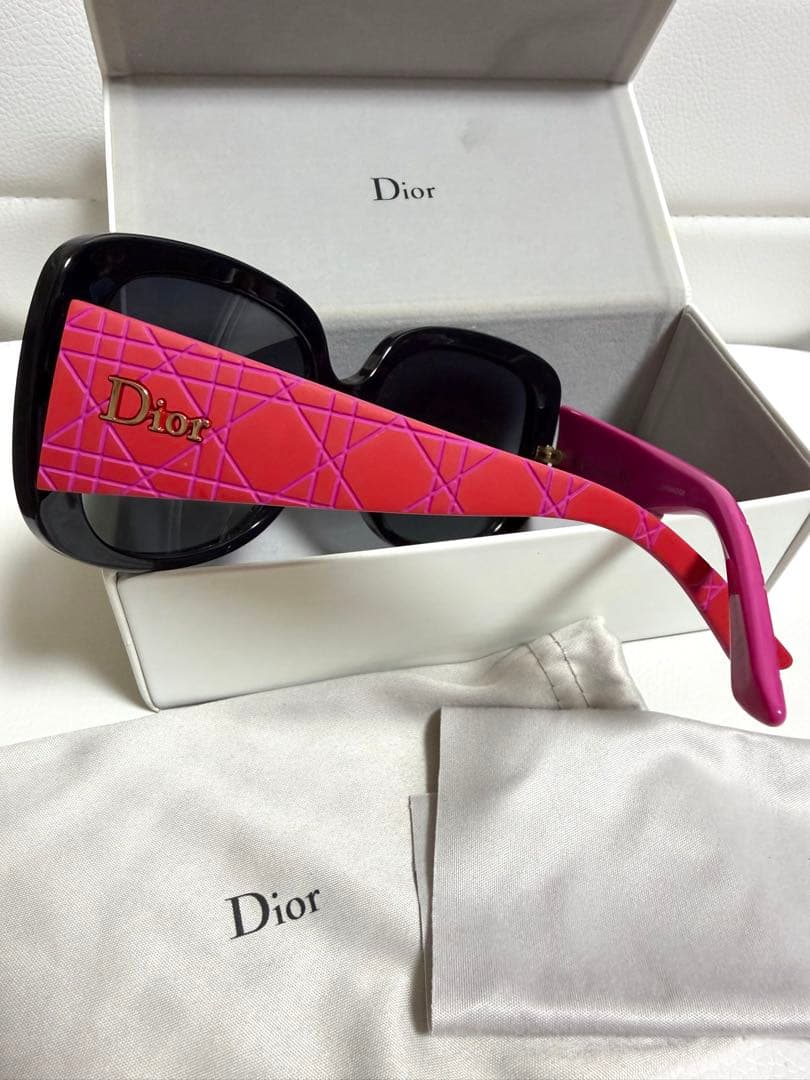 Dior ディオール サングラス ブラック×ピンク 美品 ケース・クロス付　CD
