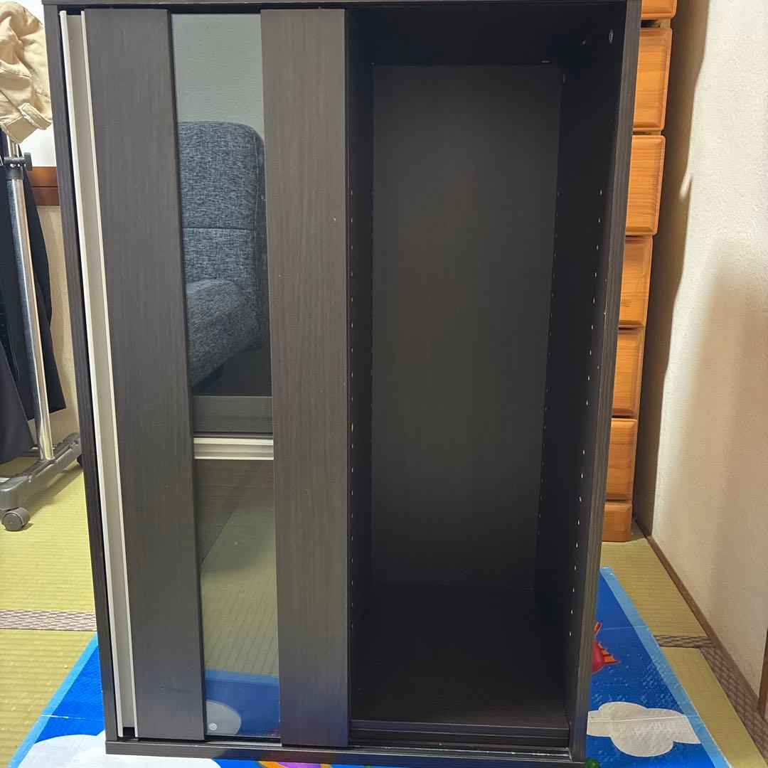 ダークブラウン レンジボード スライド扉付き