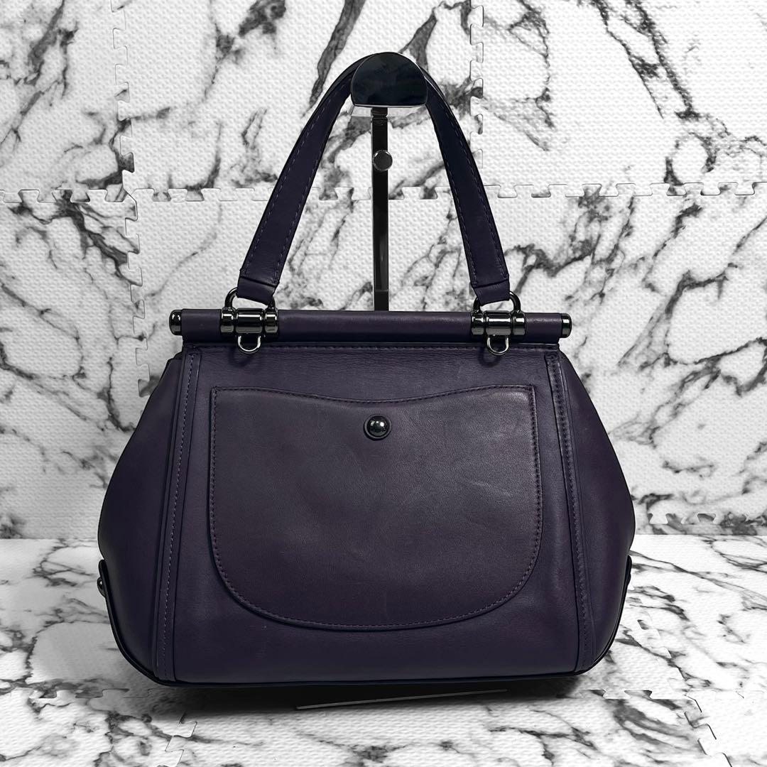 コーチ ハンドバッグ ティーローズ　ターンロック　レザー