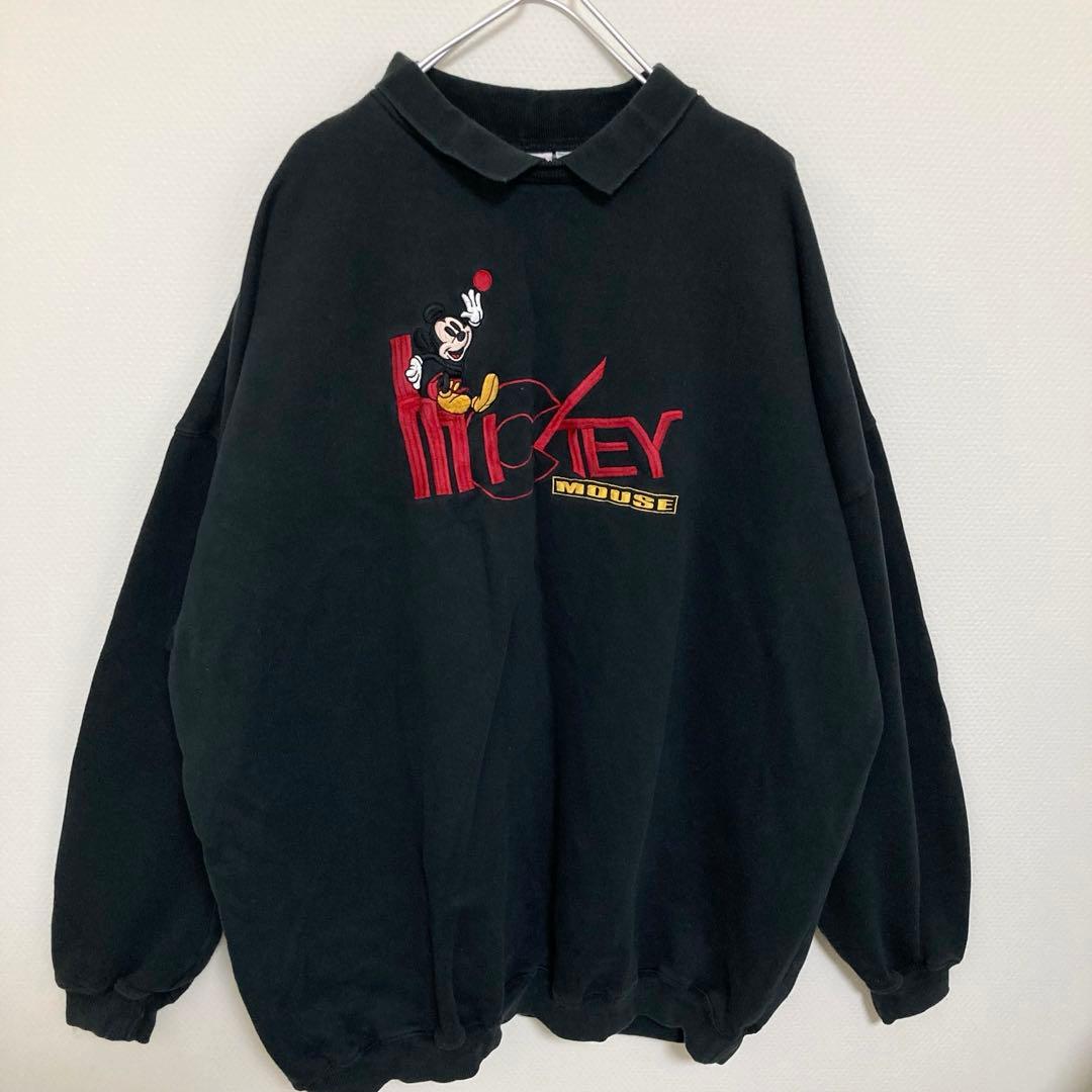 【希少サイズ3XL】Disney ミッキーマウス スウェット トレーナー 刺繍