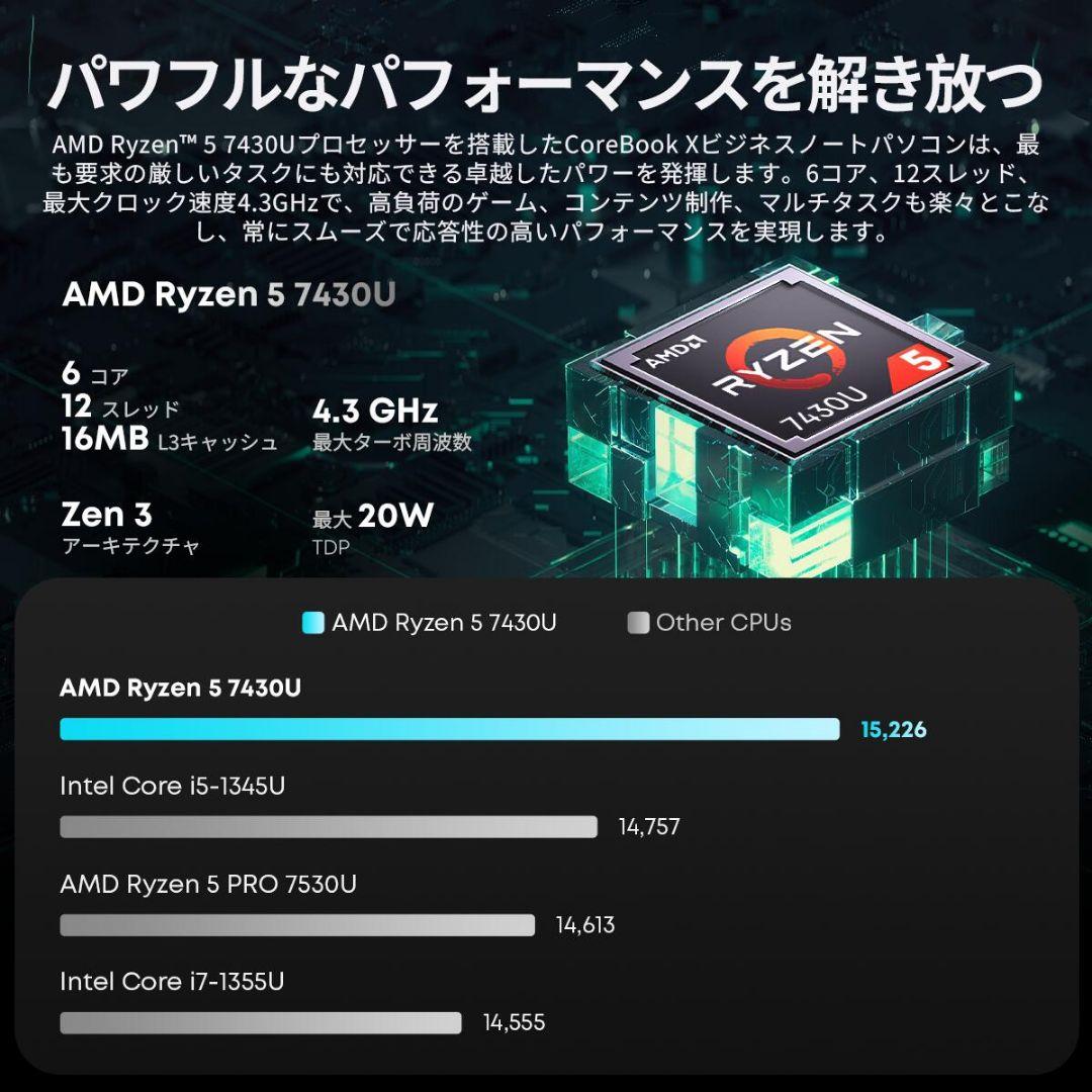 Windowsノート本体 CHUWI CoreBook X Ryzen 5 7430U 16+512GB
