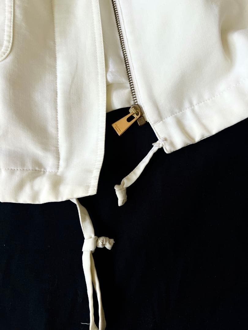 90s CELINE フーデッドコート ホワイト ヴィンテージ