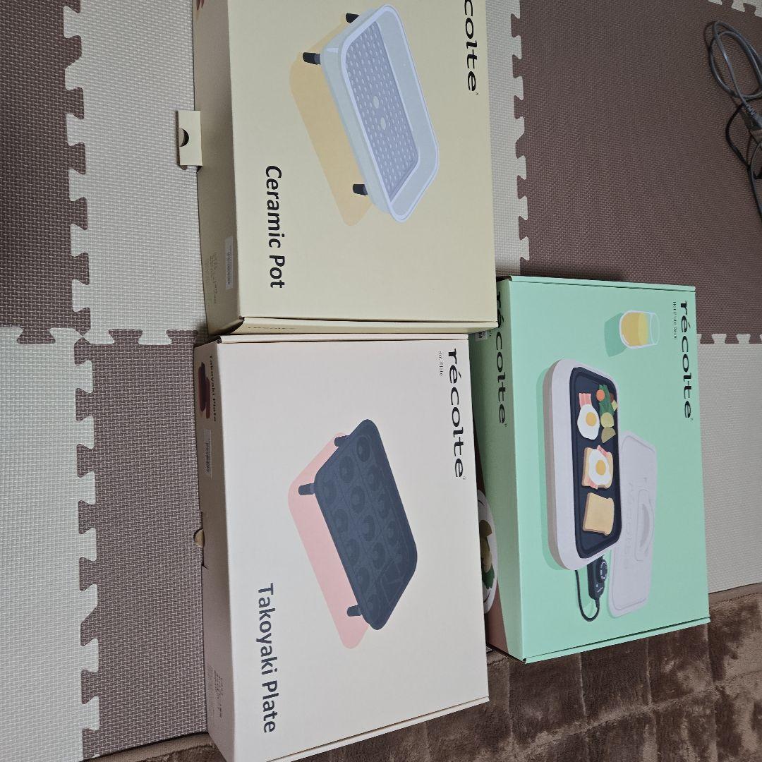 お値下げ。récolte たこ焼きプレート セラミックポット付き