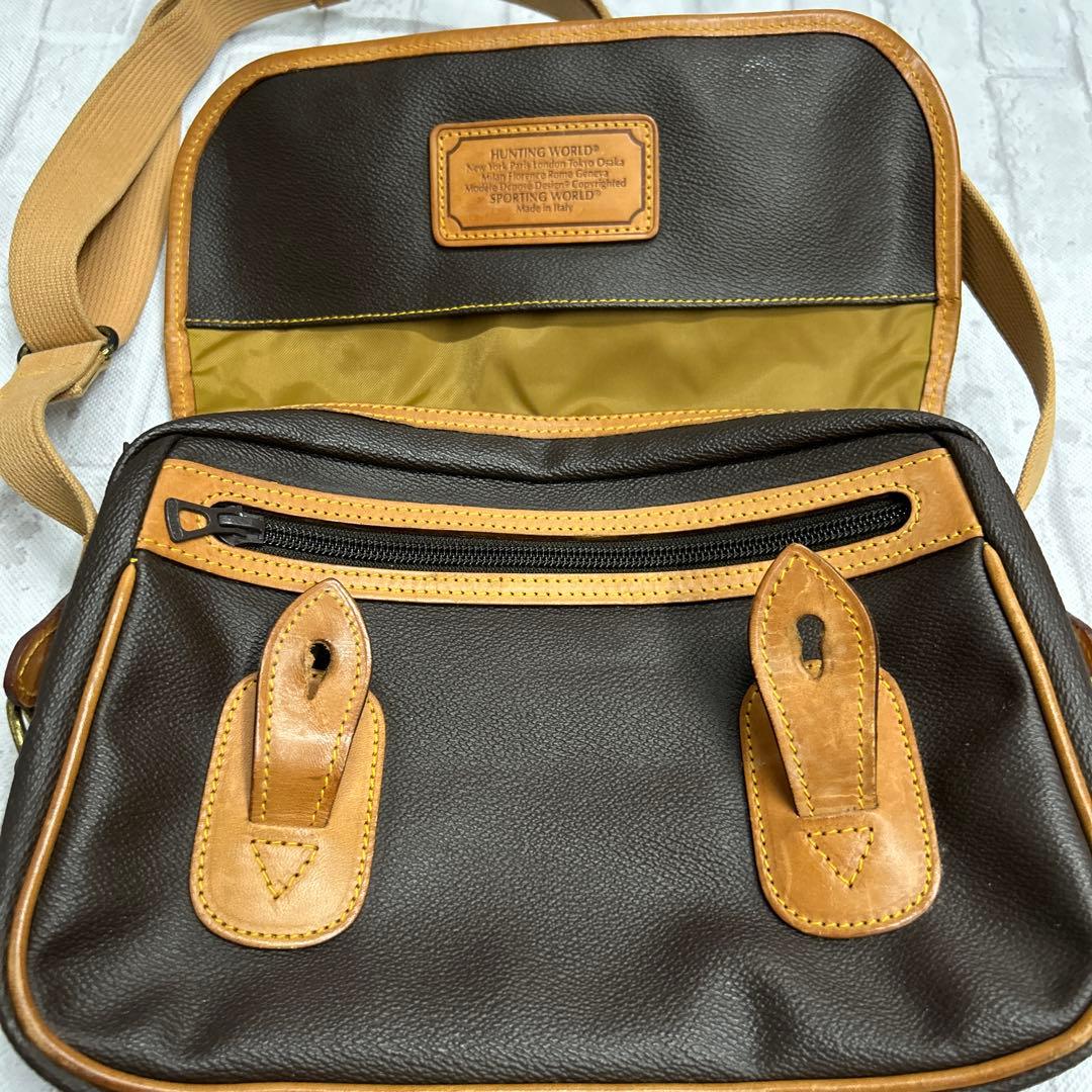 HUNTING WORLD ブラウンショルダーバッグ