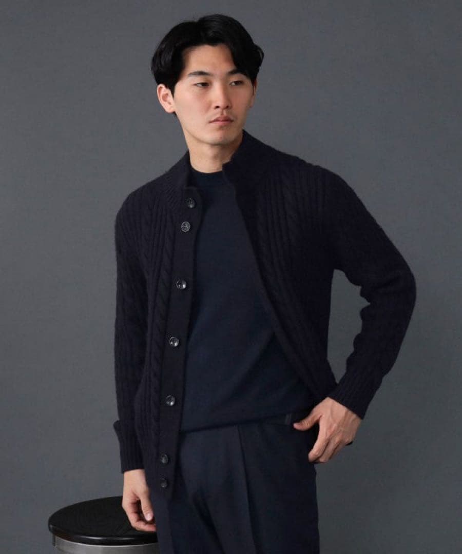 【新品】BAFY BEAMS F 別注 ケーブルスタンドカラー ニット セーター