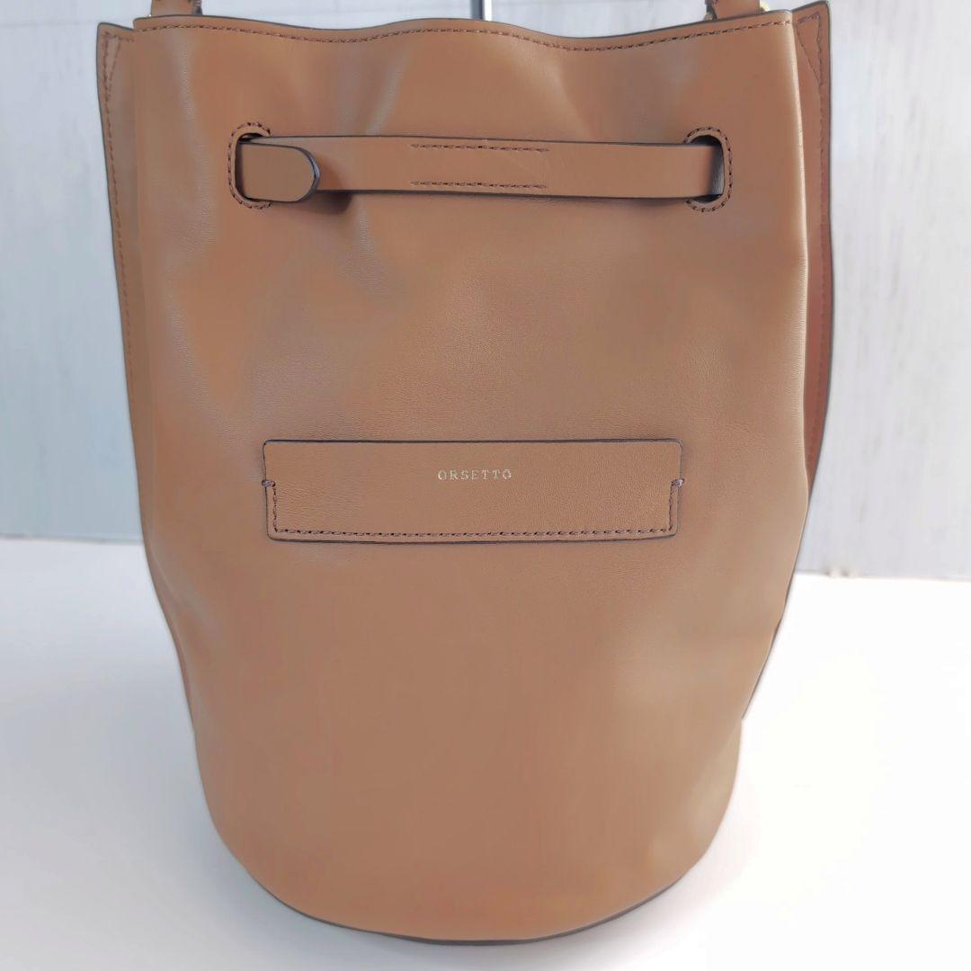 美品 ORSETTO オルセット ワンハンドル ハンドバッグ キャメル ブラウン