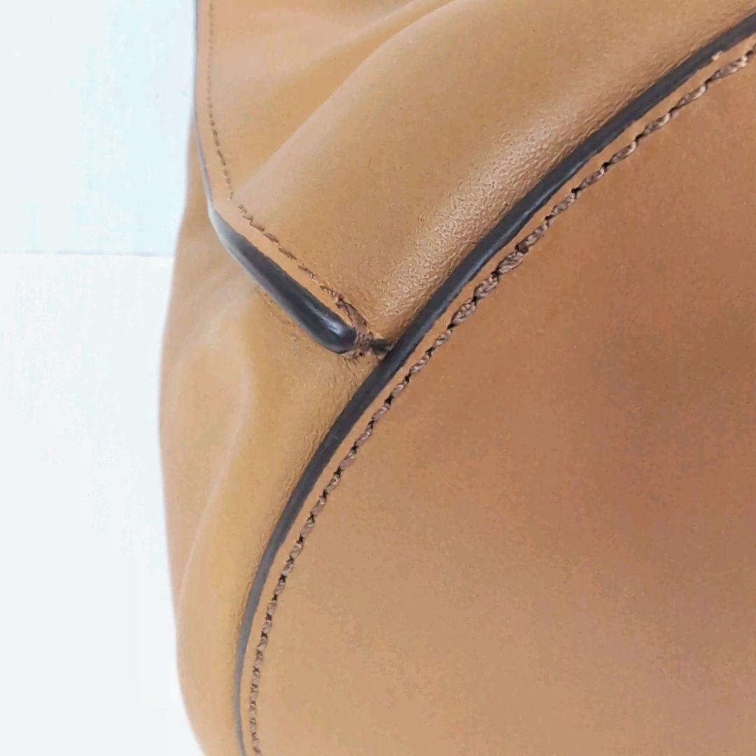 美品 ORSETTO オルセット ワンハンドル ハンドバッグ キャメル ブラウン