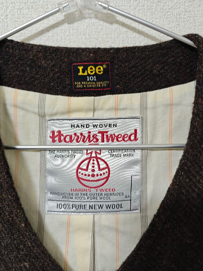 Lee ハリスツイード　ウールベスト　ヴィンテージ　オーブ　グランジ　70s