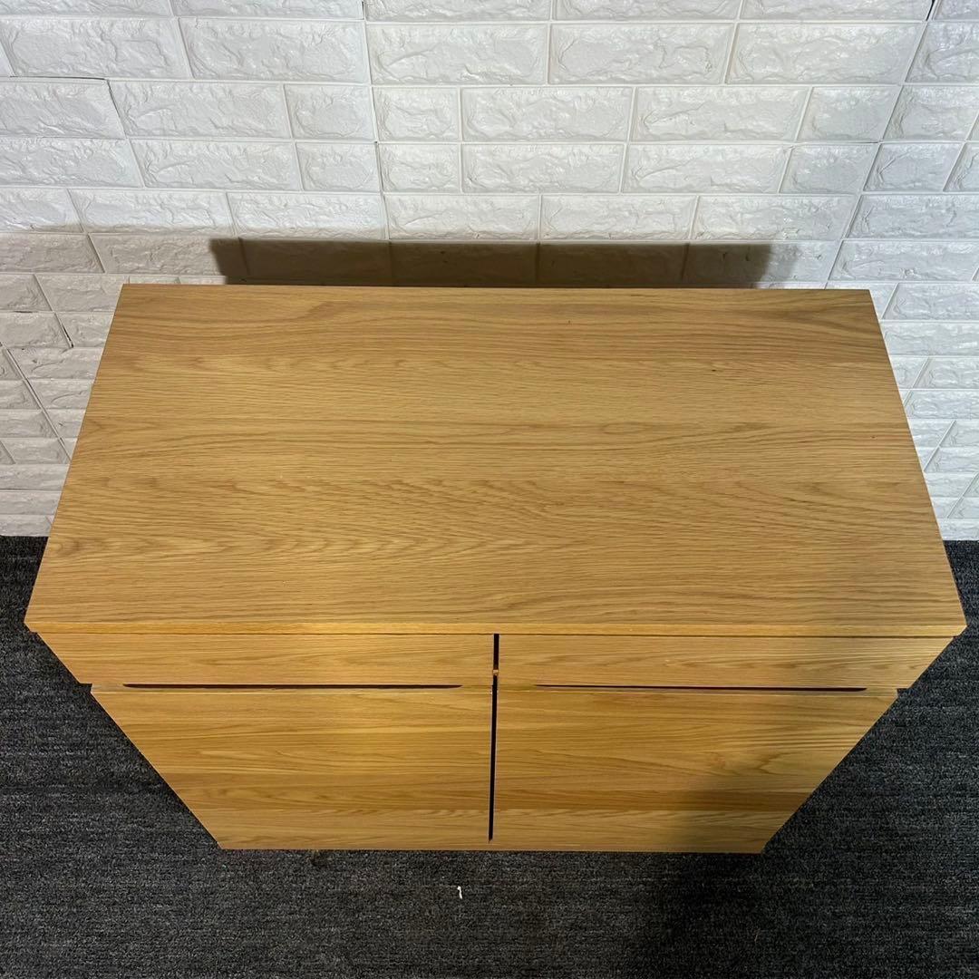 MUJI 無印良品 木製キャビネット 木扉 オーク材 収納家具 G058