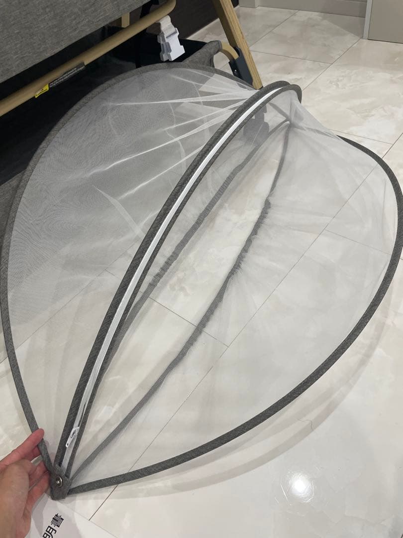 本日15時までです【新品・未使用】訳あり　HZDMJ ベビーベッド　グレー