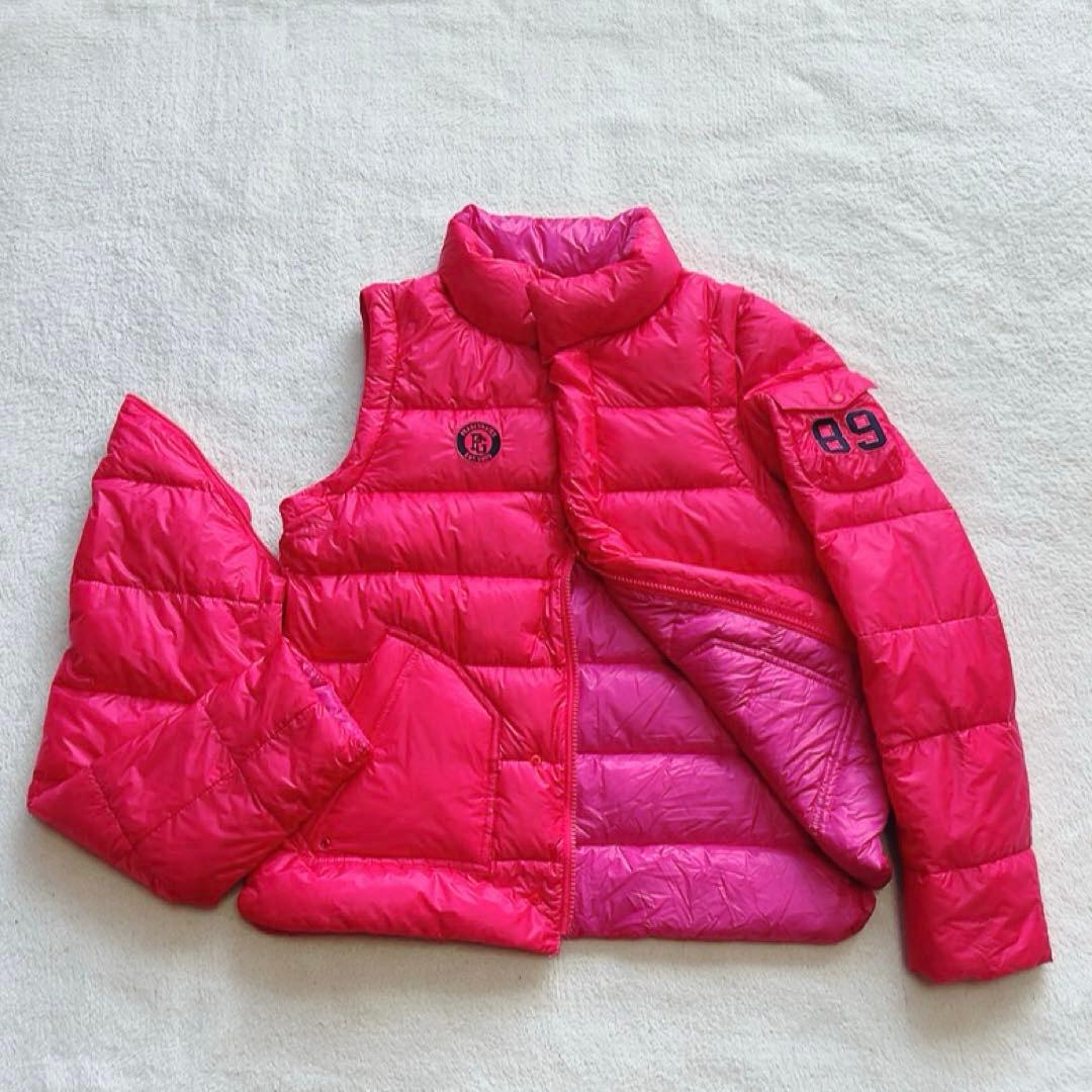 未使用級　パーリーゲイツ 2way　ダウン　ジャケット　ベスト　ピンク　収納