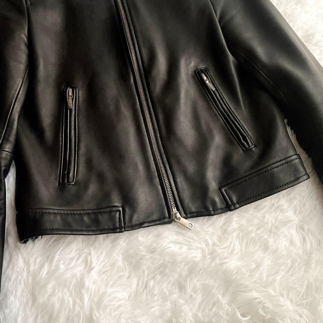 極美品⭐︎UNITED TOKYO ラムレザー 黒 シングルライダース ジャケット