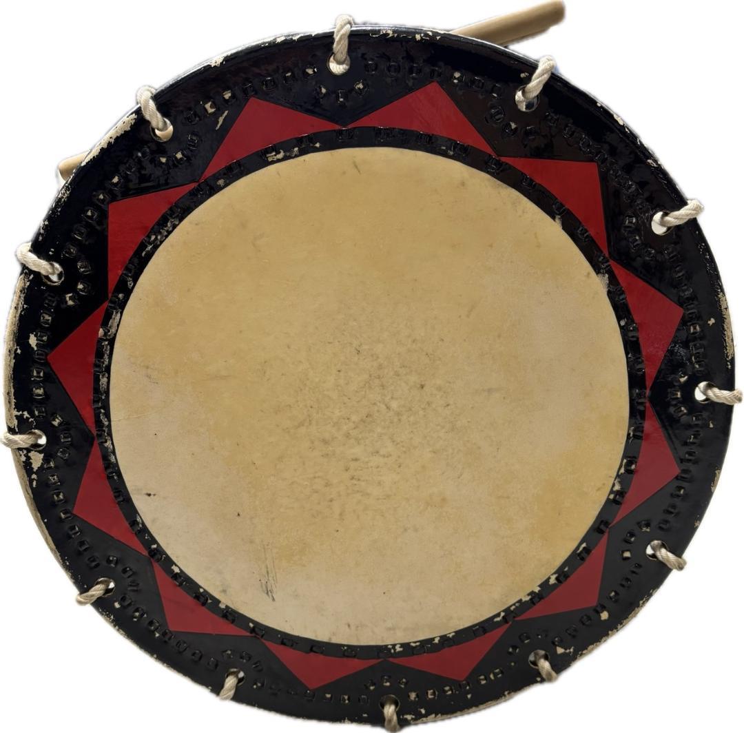 盛岡 さんさ太鼓 一尺五寸 1尺5寸 直径 約46cm バチ付き