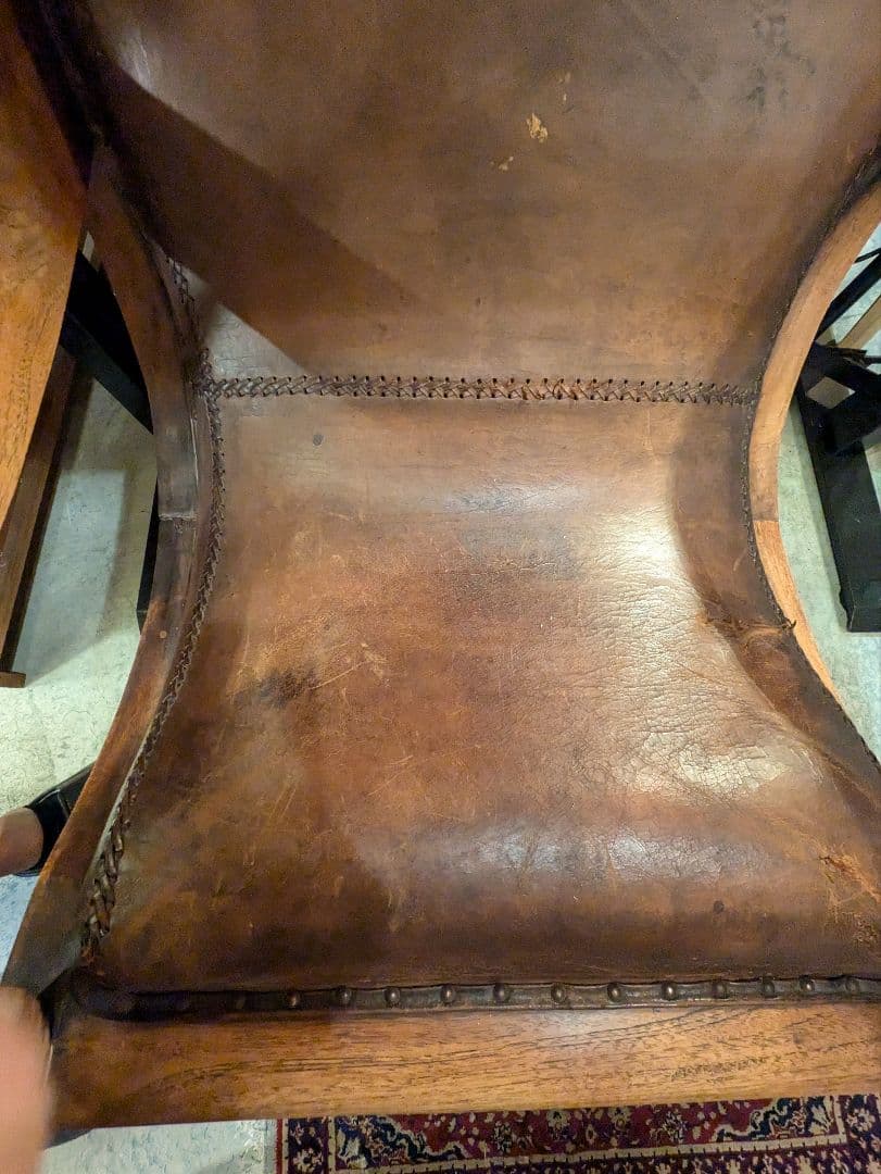 アジアン家具 本革ラウンジチェアー リラックス ヴィンテージ アンティーク