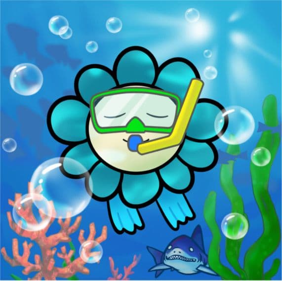 村上隆 Murakami.Flower #4898 ダイビング （Diving）