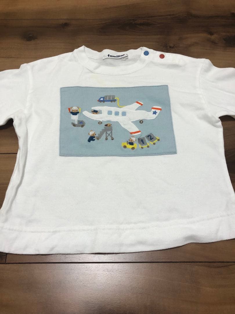 familiar ファミリア　長袖　ロンT ９０　恐竜　飛行機　空港　男の子