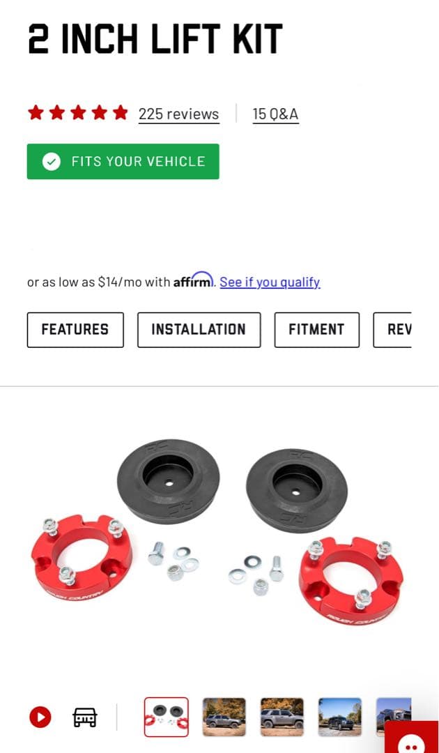 rough country プラド サーフ FJクルーザー レベリングキット前後