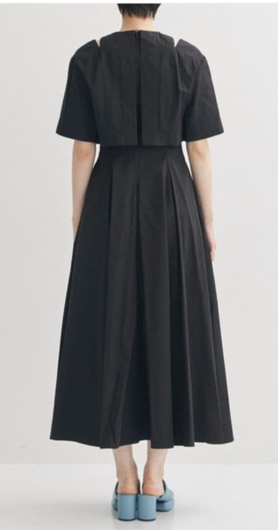 clane ブラック 半袖 ロングワンピース
