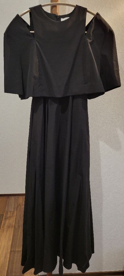 clane ブラック 半袖 ロングワンピース