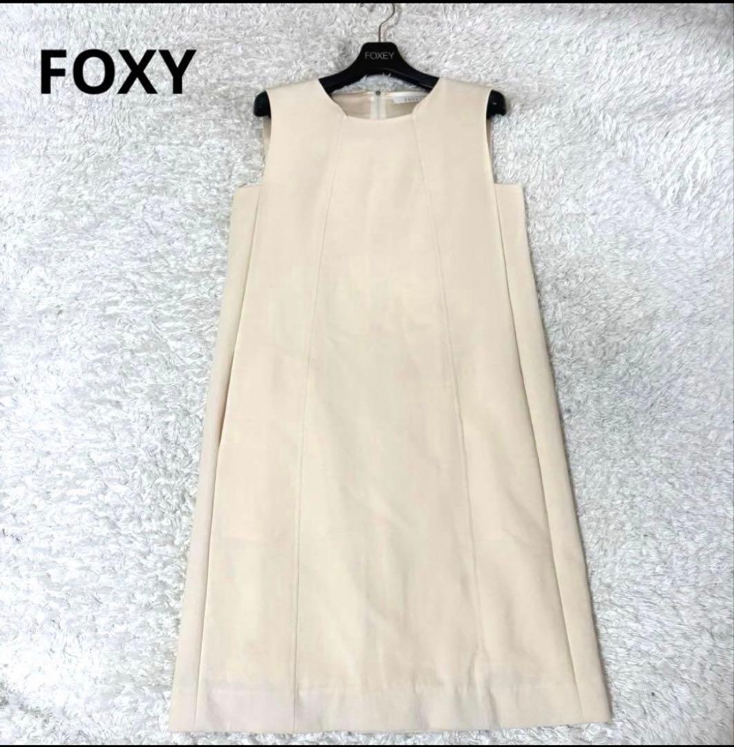 FOXY ストレッチ　ノースリーブ　ウール　ワンピース　37794