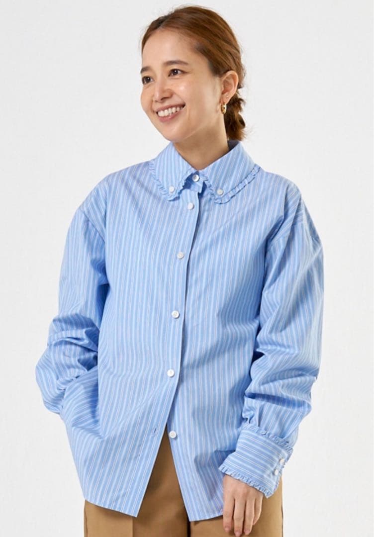 ❗️定価36,300円❗️online完売‼️ yori ミニフリルストライプシャツ
