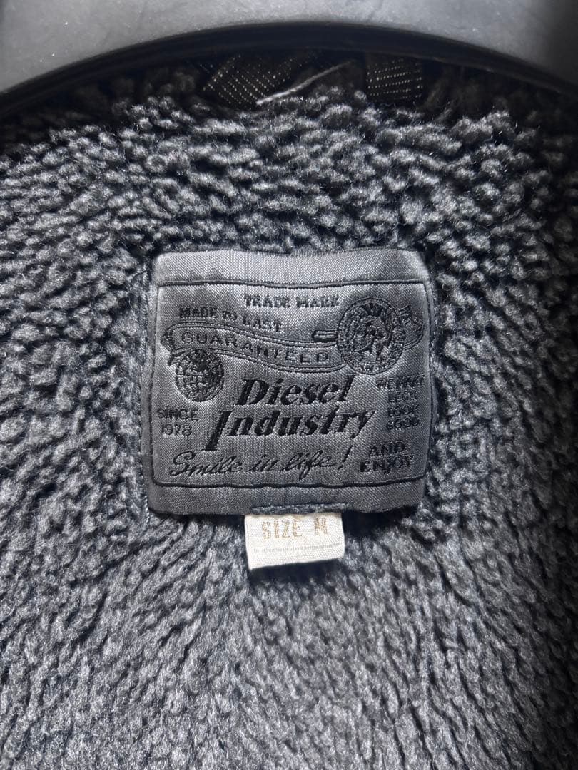 Diesel ボア襟付きデニムジャケット Mサイズ　グレー