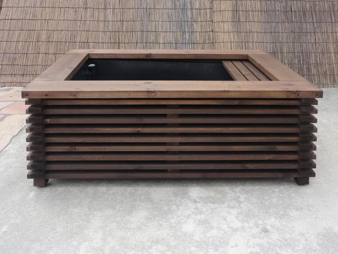 高さの有るビオトープ 60L トロ舟＆木枠セット（棚付き）