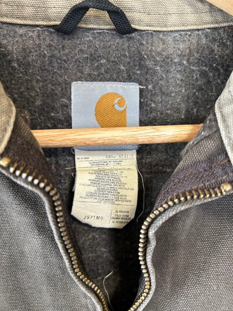 Carhartt ダークグレー カバーオール　デトロイトジャケット　ダック生地