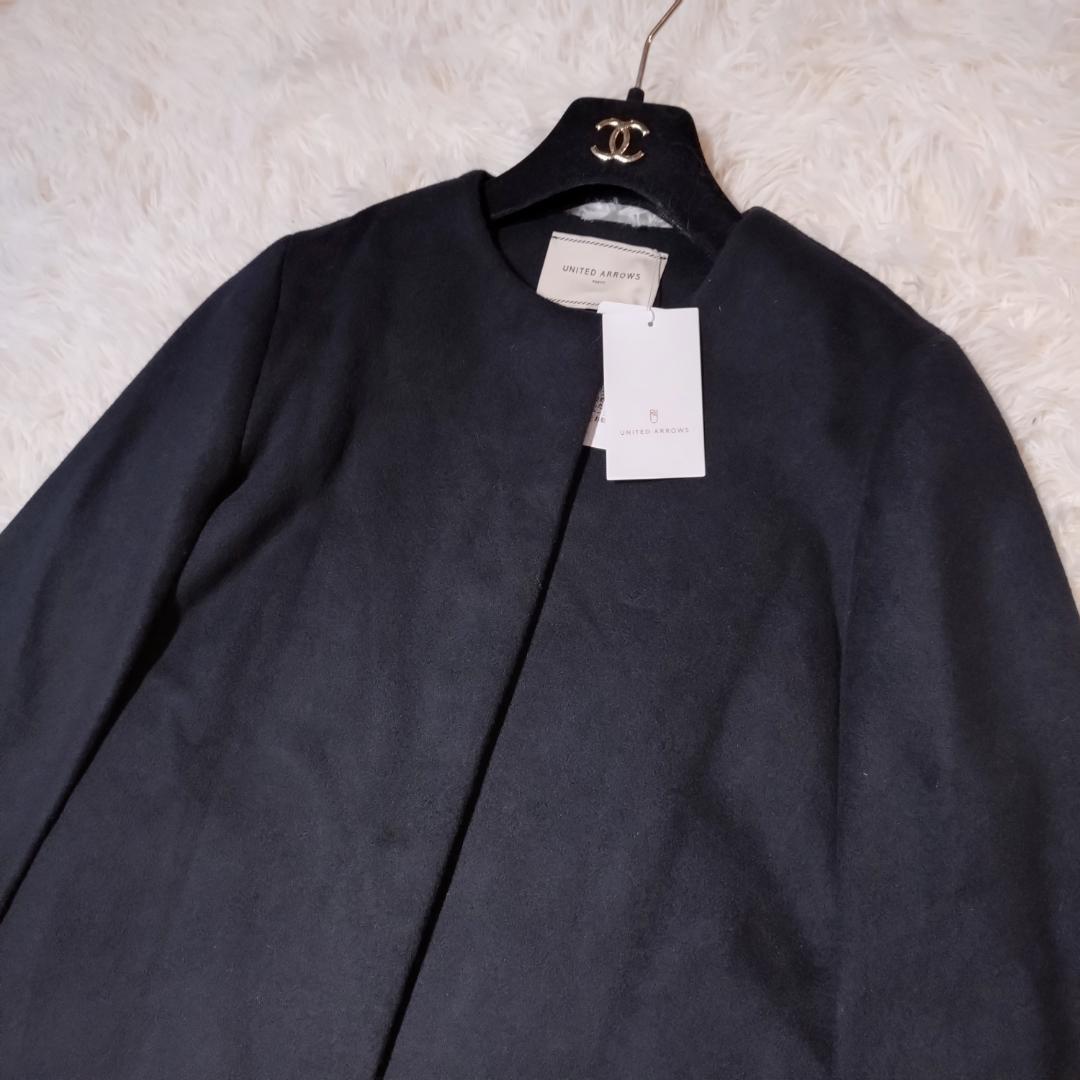 新品✨　ユナイテッドアローズ　ポンチョ　ショート ケープコート ブラック