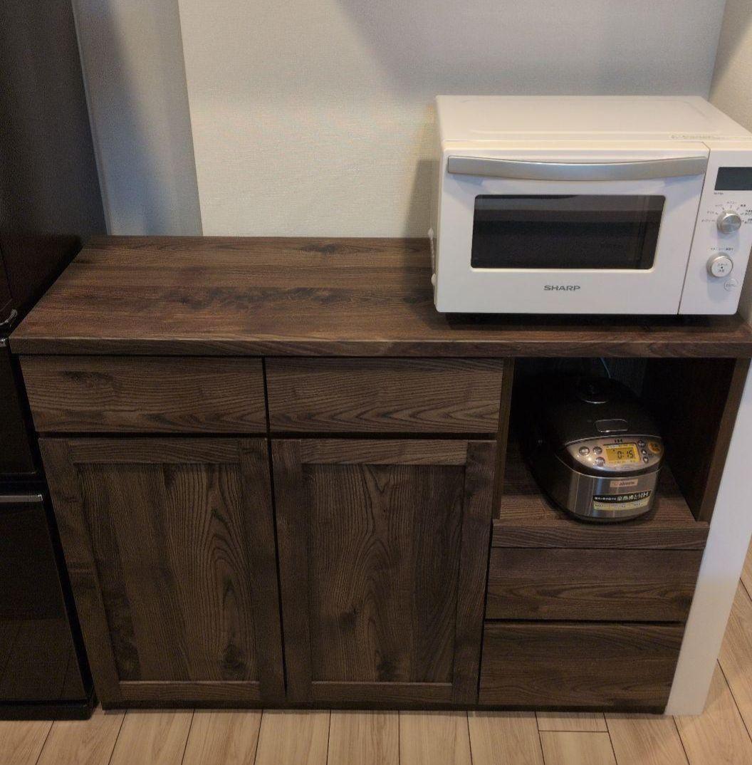キッチンカウンター 食器棚 120cm 木製