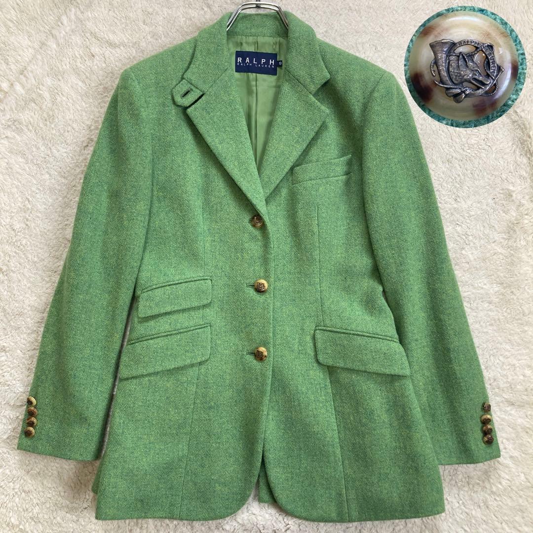極美品・希少カラー✨ラルフローレン　テーラードジャケット　ミックスツイード　緑