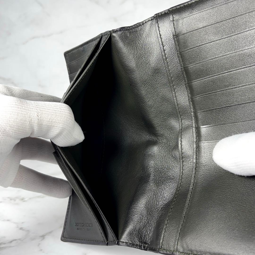 BOTTEGA VENETA 2つ折り 長財布 イントレチャート ブラック
