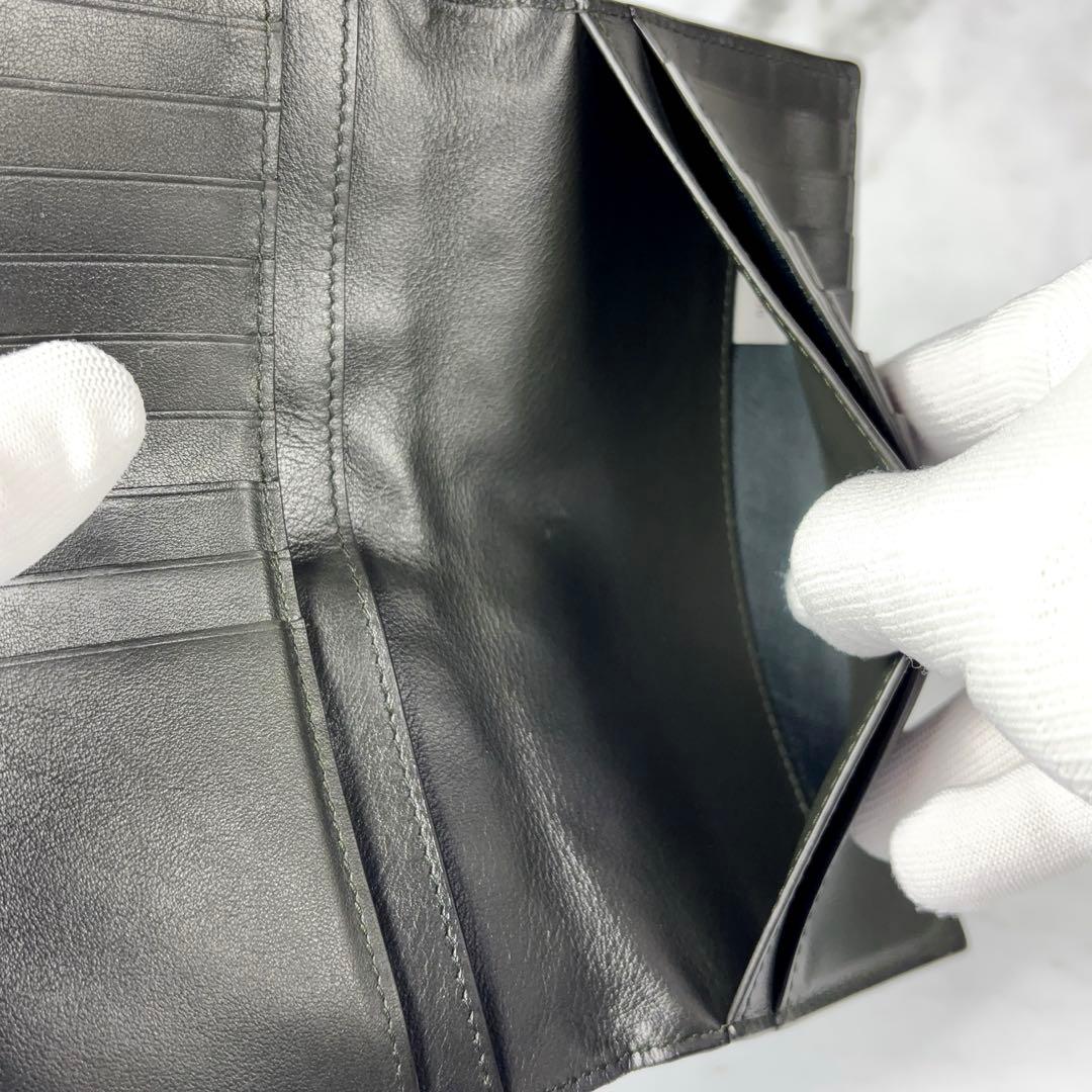 BOTTEGA VENETA 2つ折り 長財布 イントレチャート ブラック