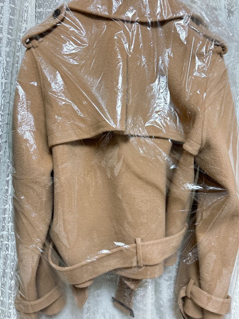 エイミーイストワール ウールショートトレンチコート キャメル 36 ジャケット