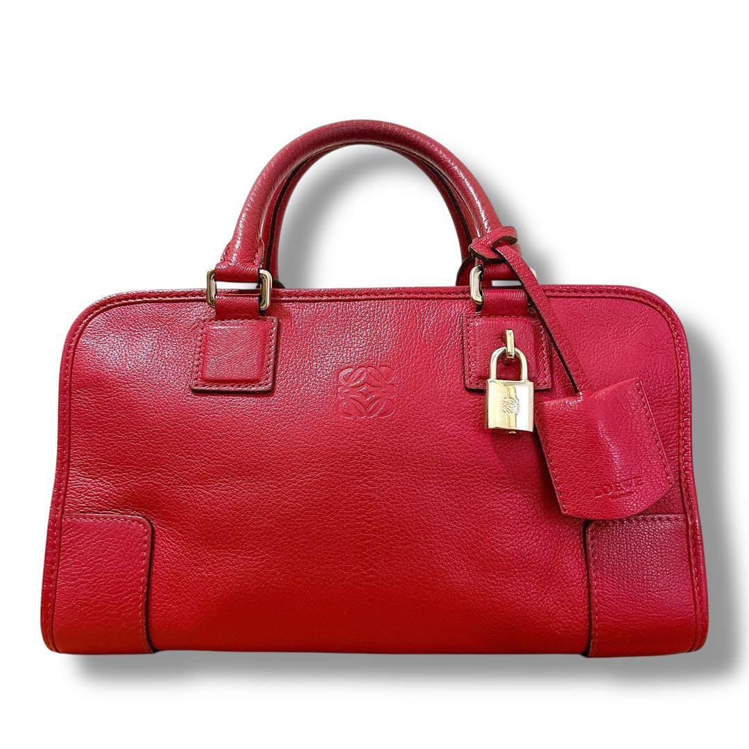 LOEWE ロエベ アマソナ28 アナグラム ハンドバッグ　ミニボストン　レザー