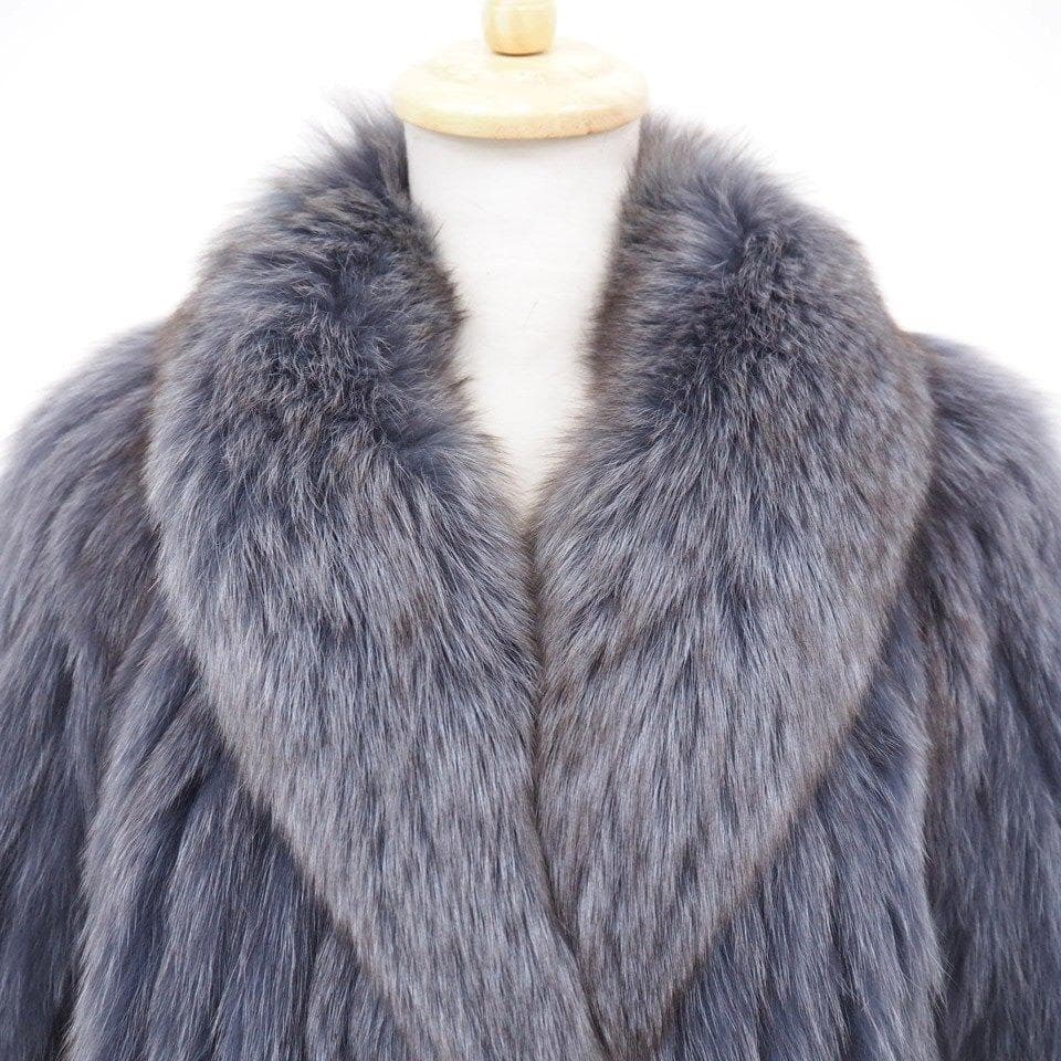 銀 SAGA FOX 銀サガ ファーコート 毛皮 フォックス ブルーネイビー系